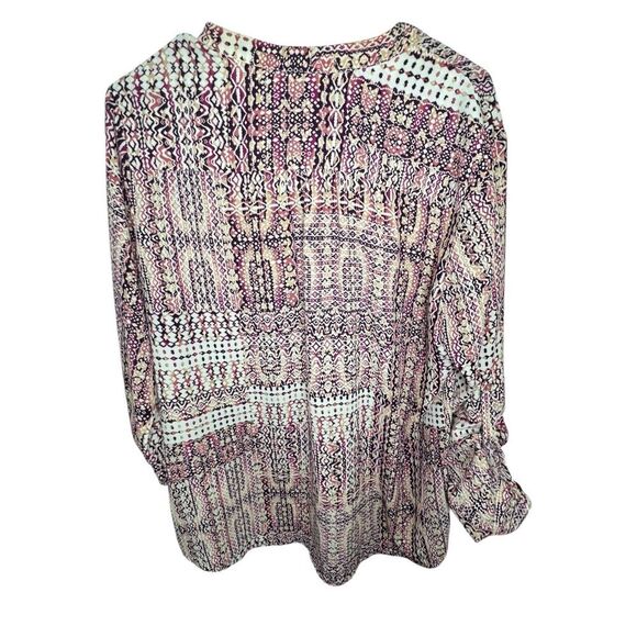 KUT From The Kloth Geometric Patterned Long Sleeve Button Up Blouse - Picture 5 of 6